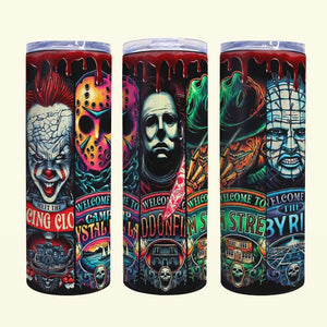 Halloween Gift For Horror Fans, Skinny Tumbler 03HUTI040924 Halloween Horror Movie Characters-Homacus