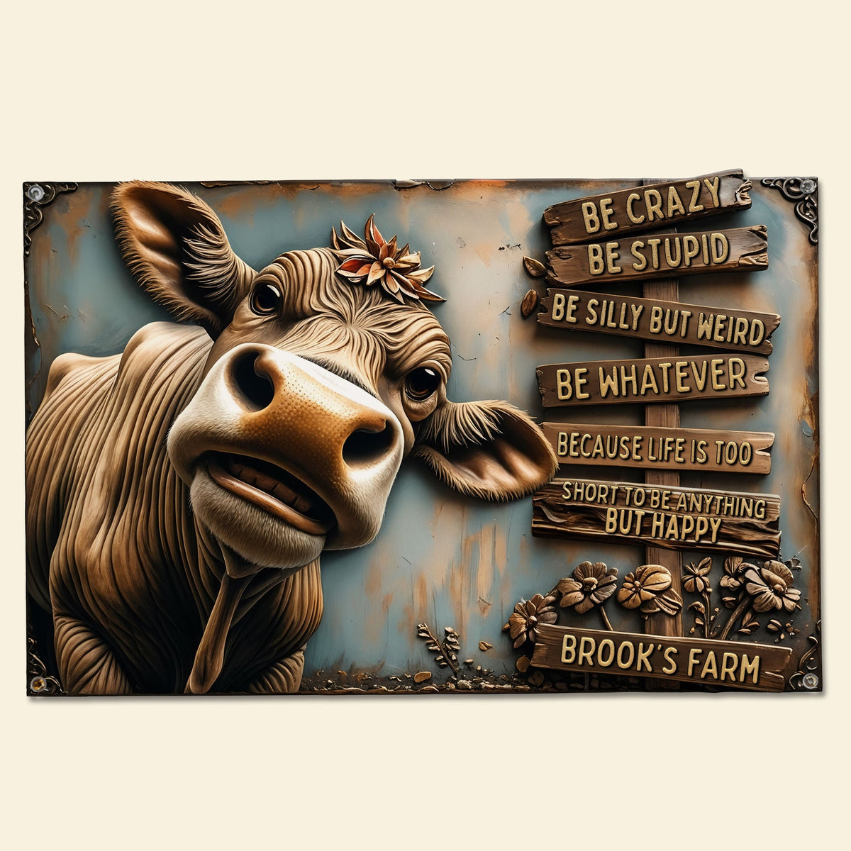 Happy Farm Metal Sign - Personalized Gifts For Farmer 01QHTI210525-Homacus