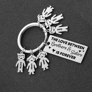 Custom Siblings Name Family Keychain, Love Between Brothers and Sisters-Homacus