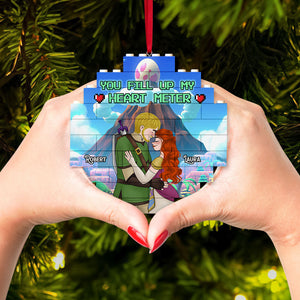 Personalized Gifts For Couple Buildable Ornament, You Fill Up My Heart Meter 05TGTI091124HG-Homacus