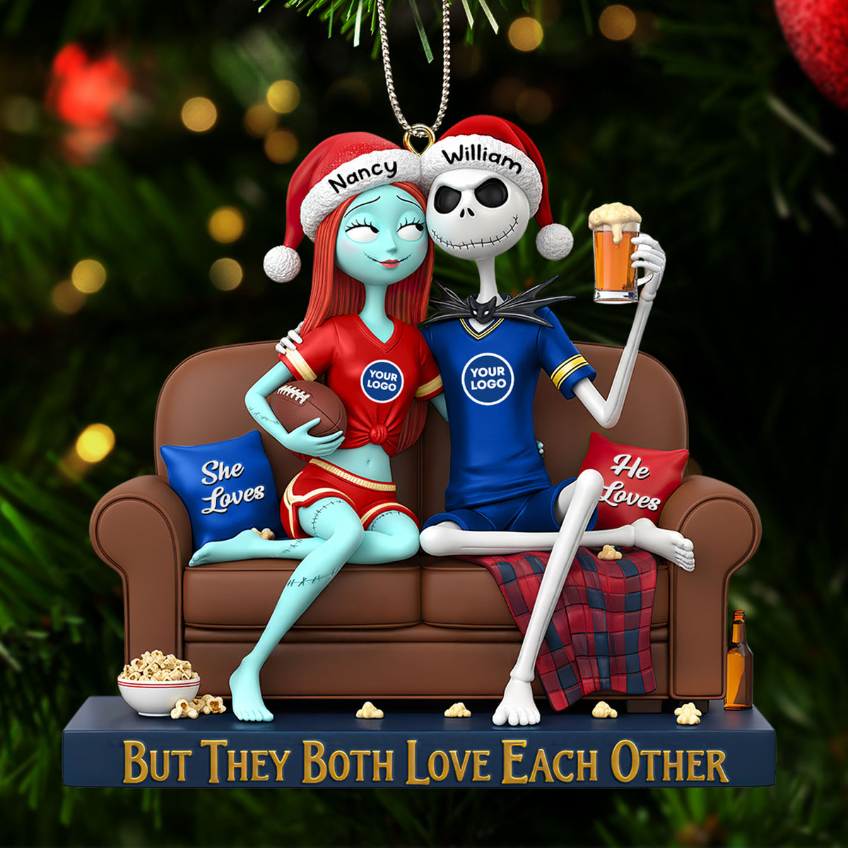 Sporty Couple Christmas Ornament - Personalized Gifts For Couple 03huti281025-Homacus