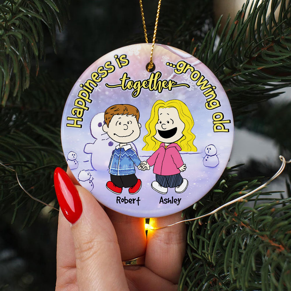 Personalized Christmas Gifts For Couple Hand In Hand Ceramic Ornament 04QHHN281023DA-Homacus