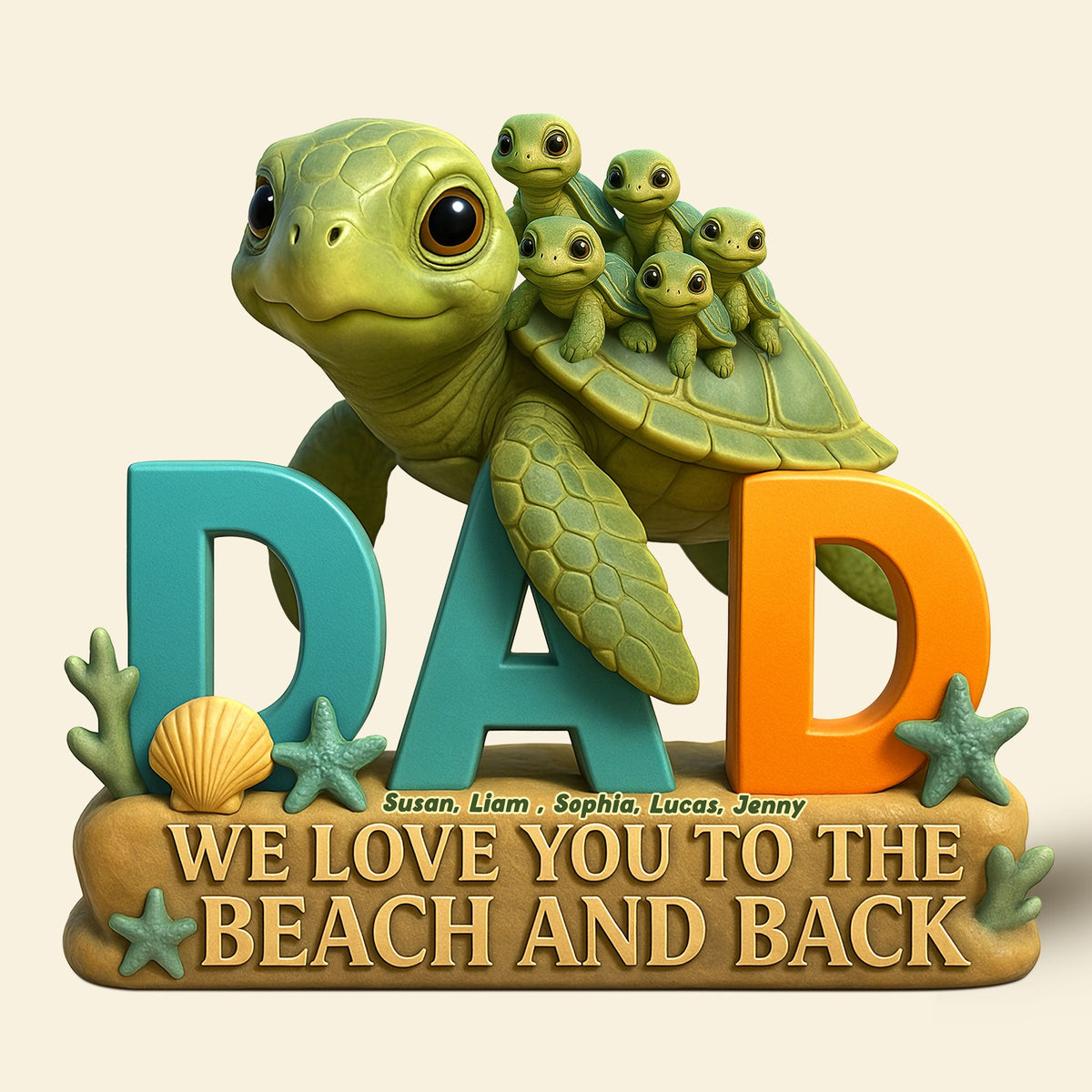Turtle Dad Acrylic Plaque - Personalized Gifts For Dad 04TGTI030525-Homacus