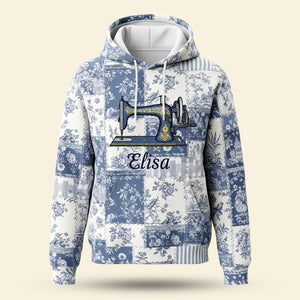 Sewing Lover Toile de Jouy Personalized Hoodie - Personalized Gifts For Sewing Lover Hoodie 02PGTI201125-Homacus