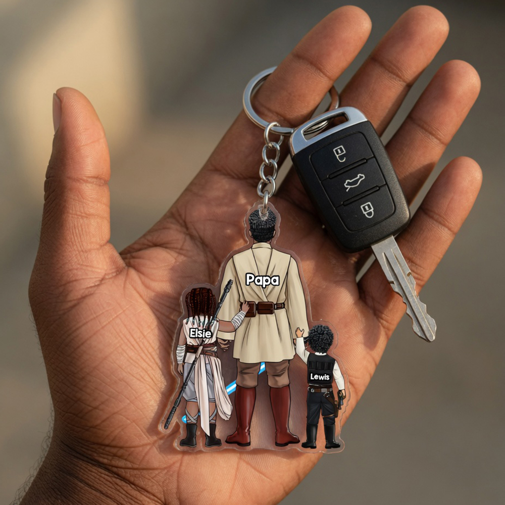 Space Warrior Dad Keychain - Personalized Gifts For Dad 02qhhu080526-Homacus