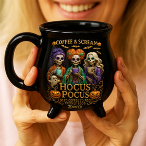 Three Spooky Sisters Cauldron Mug - Personalized Gifts For Horror Lovers 02ohti260825-Homacus