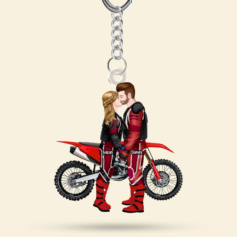 Personalized Gifts For Motocross Couple Keychain 05acti111224pa-Homacus