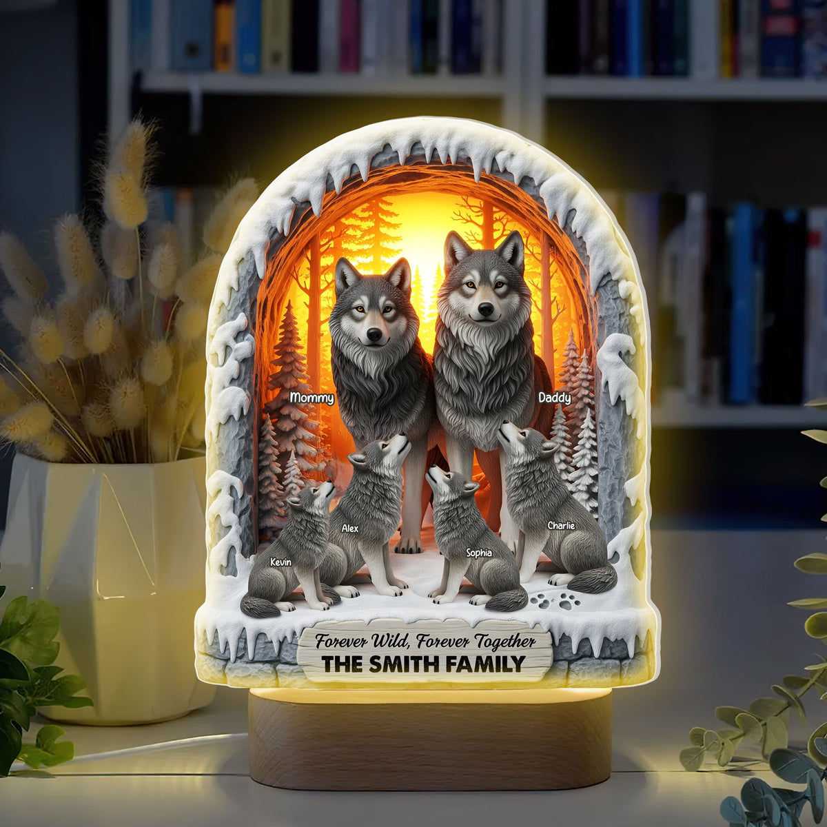 Wolf Family Led Light - Personalized Gifts For Family 04ohti290525-Homacus