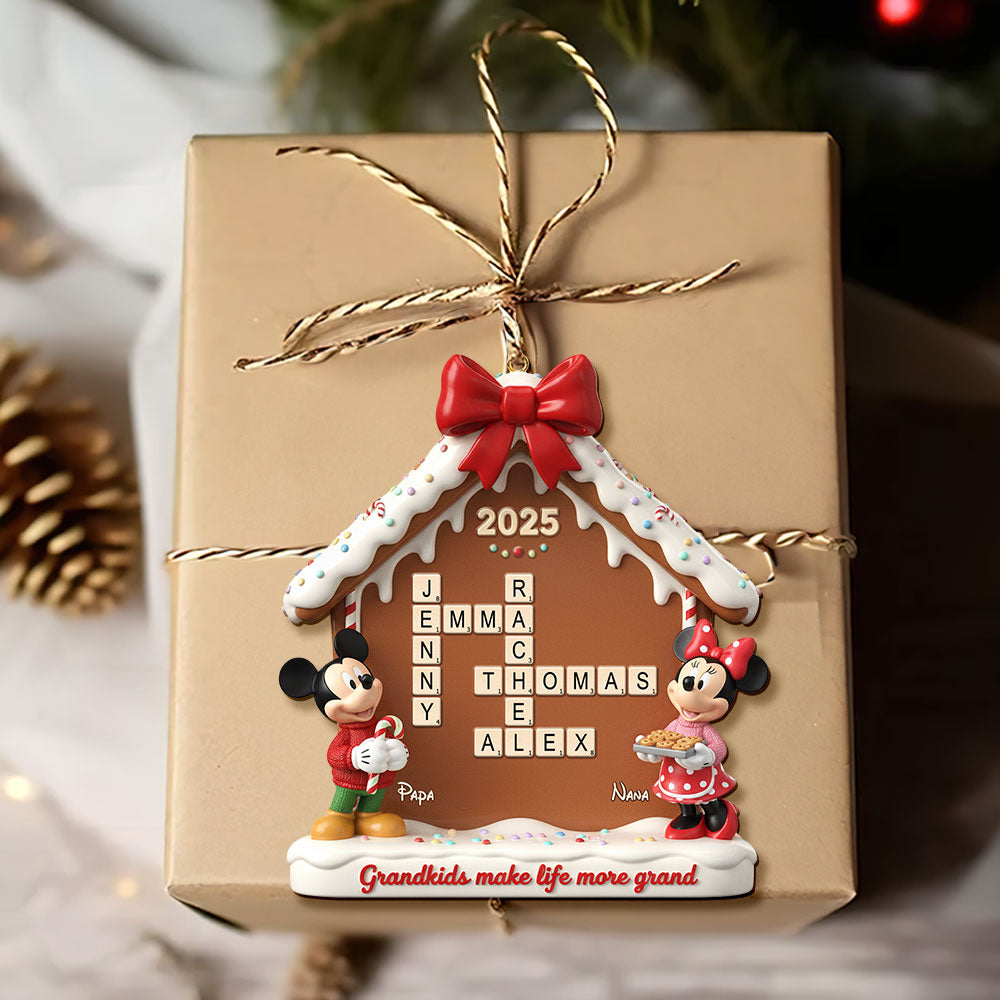 Gingerbread House Family Crossword Ornament - Personalized Gift For Family Christmas Ornament 04NATI311025-Homacus