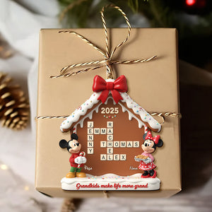 Gingerbread House Family Crossword Ornament - Personalized Gift For Family Christmas Ornament 04NATI311025-Homacus
