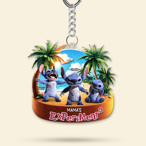 Personalized Gifts For Mom Keychain, Mischievous Blue Alien On Beach 02qhti130225-Homacus