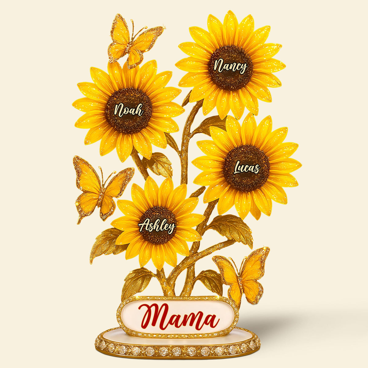 Personalized Gifts For Mom Plaque Sunflower Mama 02xqti140425-Homacus