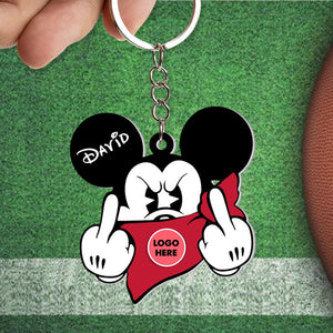 Custom Team Logo Gifts For Couple Keychain 04HUTI030823 American Football Mouse-Homacus