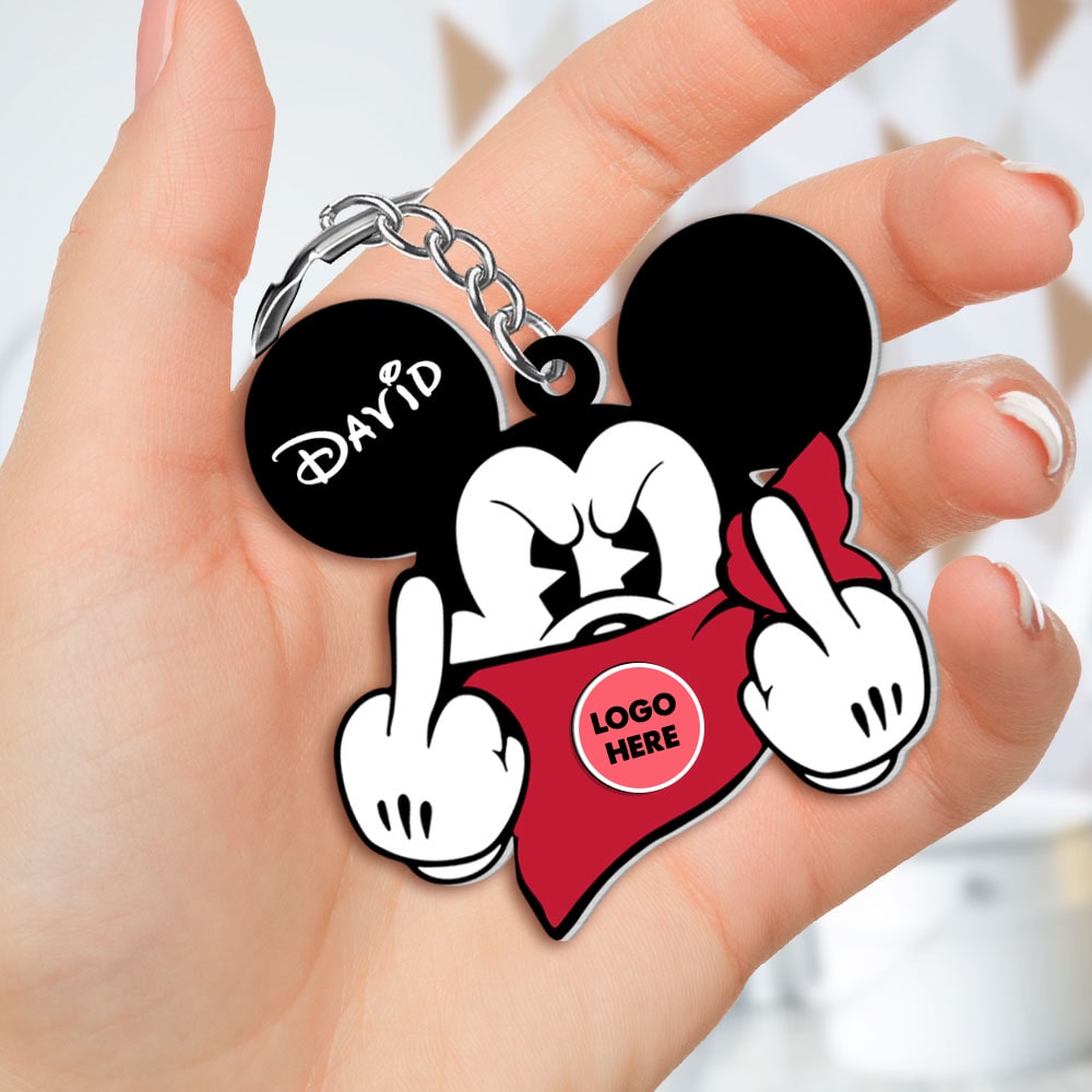 Custom Team Logo Gifts For Couple Keychain 04HUTI030823 American Football Mouse-Homacus