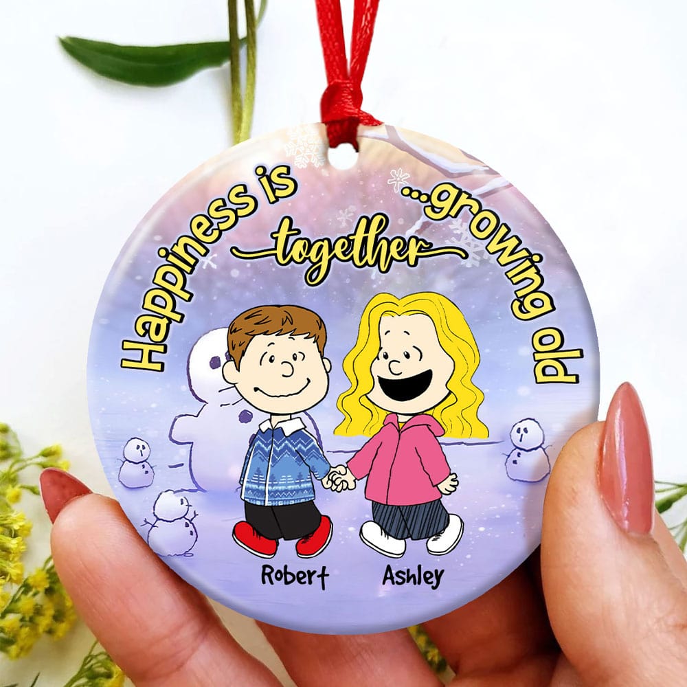 Personalized Christmas Gifts For Couple Hand In Hand Ceramic Ornament 04QHHN281023DA-Homacus