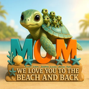 Turtle Mom Plaque - Personalized Gifts For Mother 05TGTI150425-Homacus