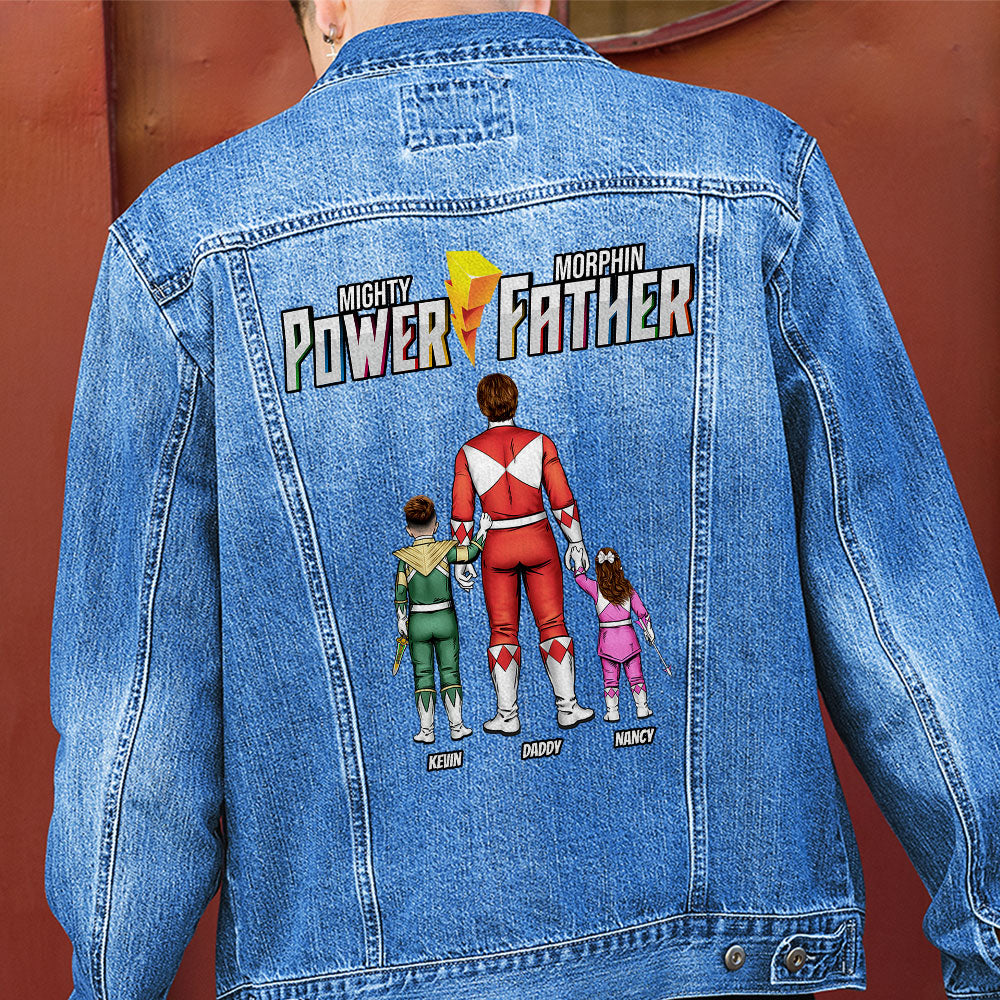 Power Father Denim Jacket - Personalized Gifts For Dad 03huti170525-Homacus