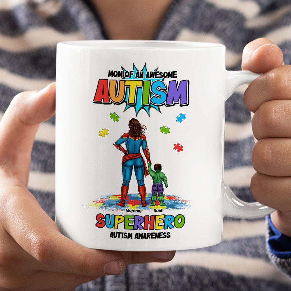 Personalized Gifts For Superhero Autism Mom Coffee Mug 02huti050325pa-Homacus
