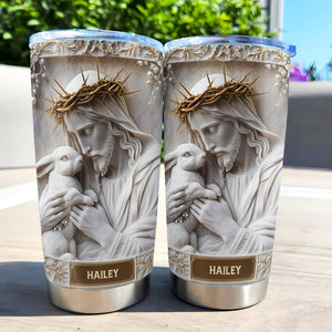 Personalized Gifts For Christian Tumbler, Jesus Hugs Bunny 04tgti180225-Homacus