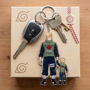 Warrior Father & Mini Ninja Keychain - Personalized Gifts For Dad 01qhhu080526-Homacus
