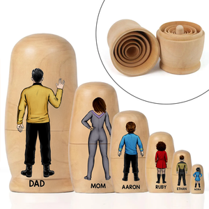 Sci-fi Theme Family Nesting Dolls - Personalized Gifts For Family Wooden Nesting Dolls 01QHHU90426HH-Homacus