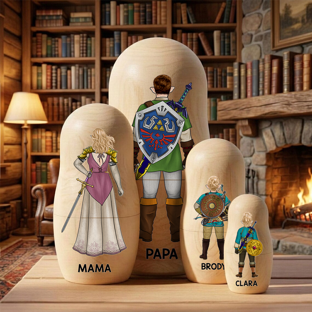 Adventure Family Nesting Dolls - Personalized Gifts For Family Wooden Nesting Dolls 02QHHU090426HG-Homacus