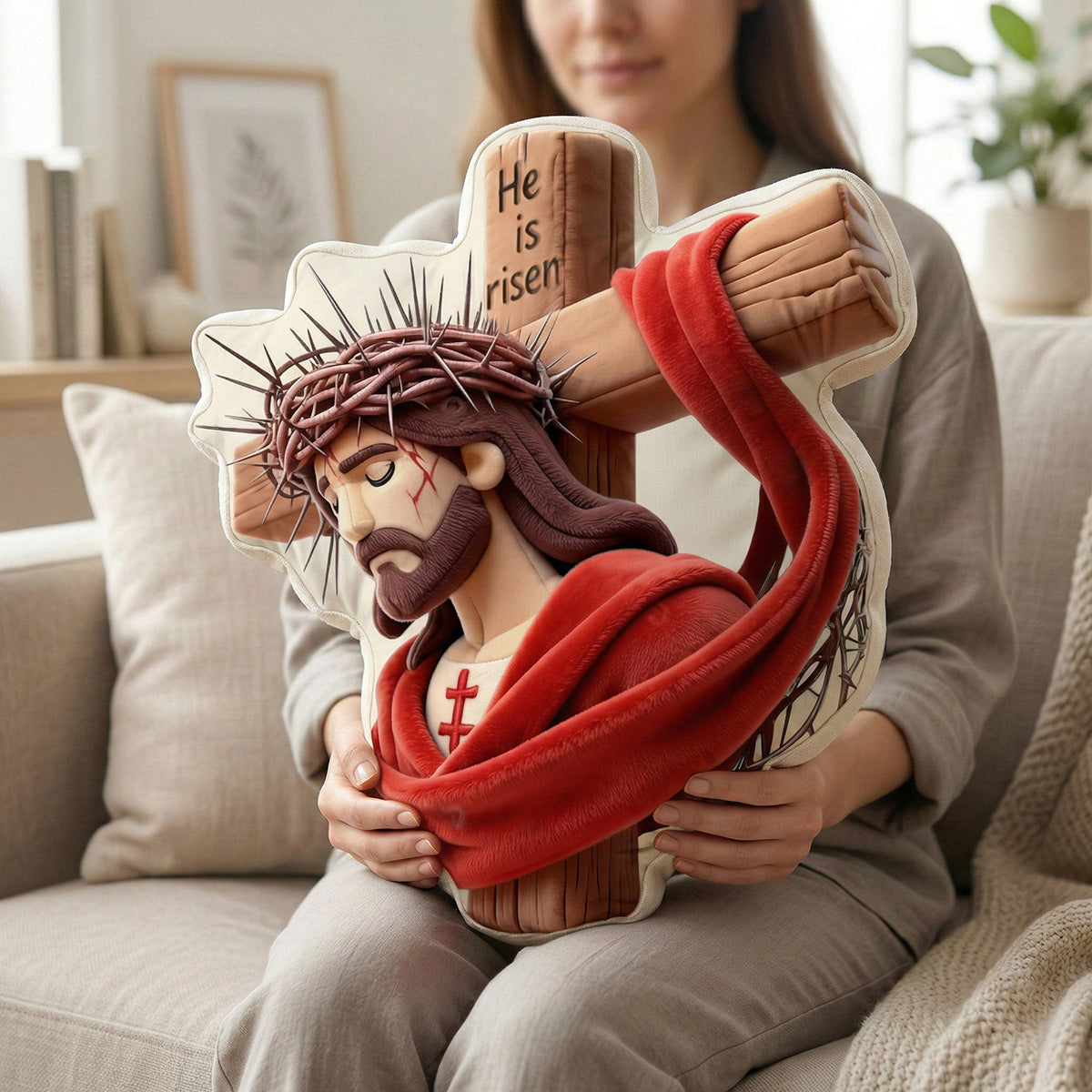 Risen in Glory Custom Shaped Pillow - Gifts For Christians 03OHMG270226-Homacus