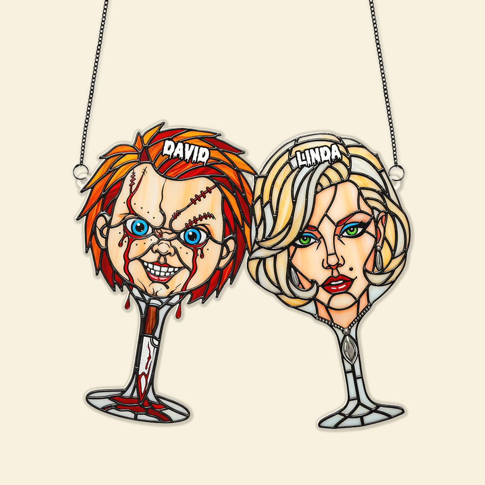 Horror Couple Suncatcher Ornament - Personalized Gifts For Couple 02OHMG060825-Homacus