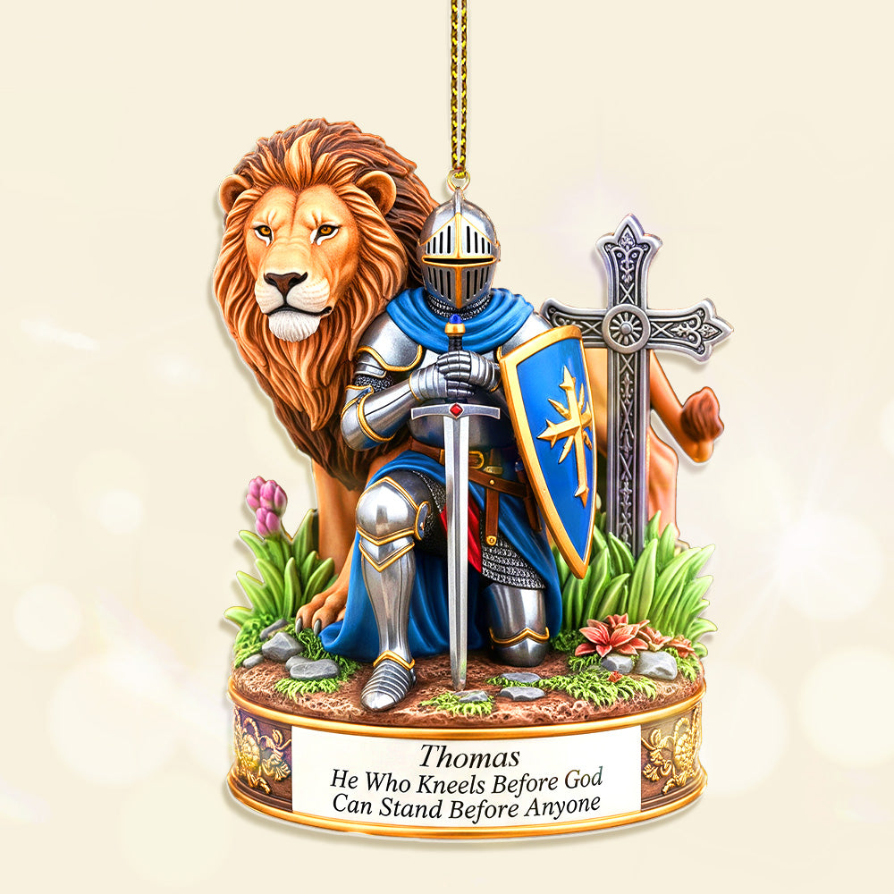 Personalized Gifts For Christmas, Kneeling Knight Acrylic Custom Shape Ornament 03HUMG210825-Homacus
