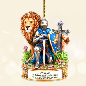Personalized Gifts For Christmas, Kneeling Knight Acrylic Custom Shape Ornament 03HUMG210825-Homacus
