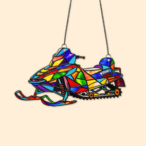 Snowmobile suncatcher - Personalized Gifts For Snowmobile Lover 02PGMG250725-Homacus