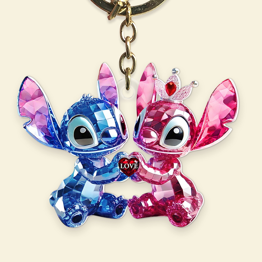 Blue Monster Couple Acrylic Keychain - Personalized Gifts For Couples 05TGPU280525-Homacus