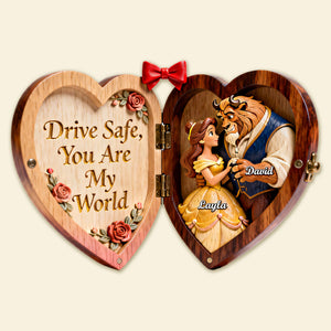 Fairy Tale Couple Car Visor Clip - Personalized Gifts For Couple 02namg241225-Homacus