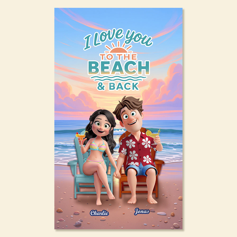 Summer Couple Beach Towel - Personalized Gifts For Couple 01pgmg140725hg-Homacus
