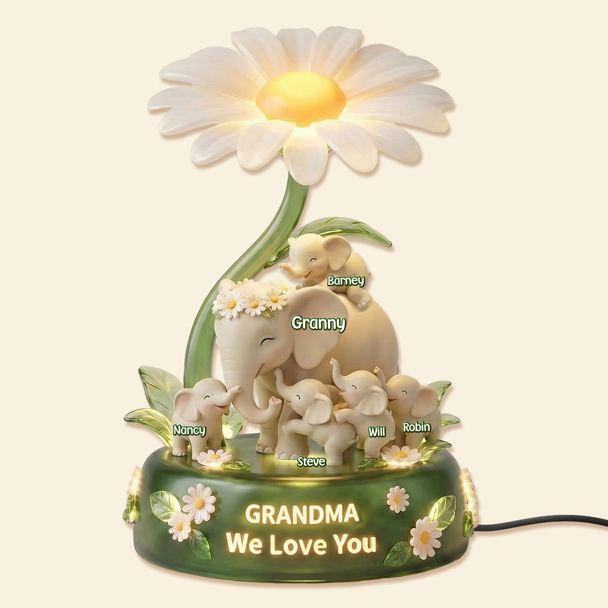 Elephant Mom Acrylic Light Box - Personalized Gifts For Mother and Grandma 03namg260226-Homacus
