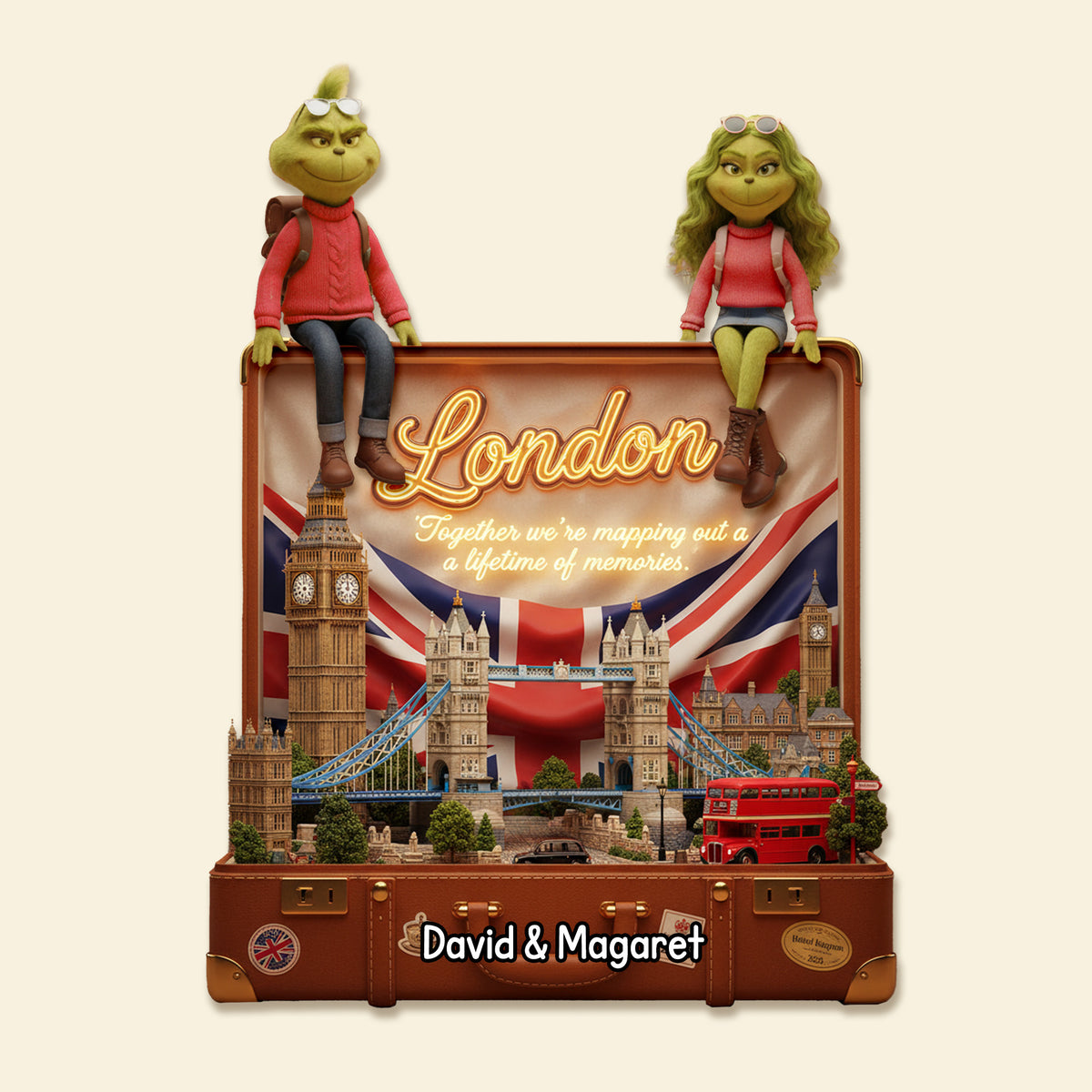 Couple Travelling Acrylic Fridge Magnet - Personalized Gifts For Couple 07pamg211125