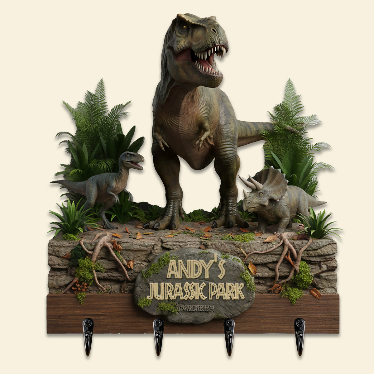 Jungle Wood Key Hanger - Personalized Gifts 03hymg081225-Homacus