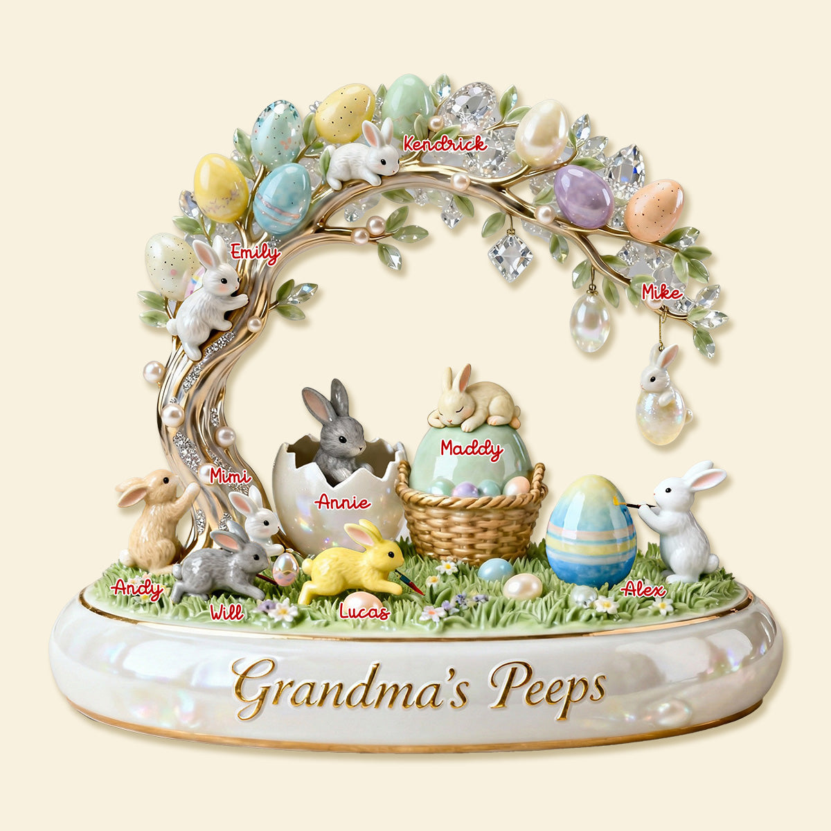 Cute Rabbit Under Easter Tree, Personalized Gifts For Grandma & Other Family Members 01qhmg300126-Homacus
