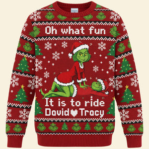 Funny Couple Knitted Ugly Sweater - Personalized Gifts For Couple Ugly Sweater 05KIMG260925-Homacus