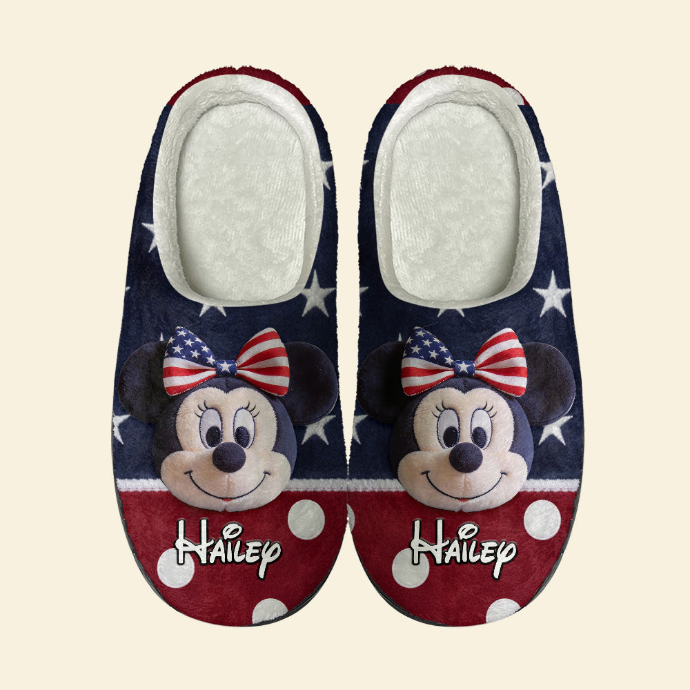 Cute America Theme Slippers - Personalized Gifts 03pamg030226-Homacus