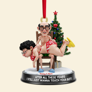 Funny Old Couple Ornament - Personalized Gift For Couple Christmas Ornament 02NAMG250925-Homacus