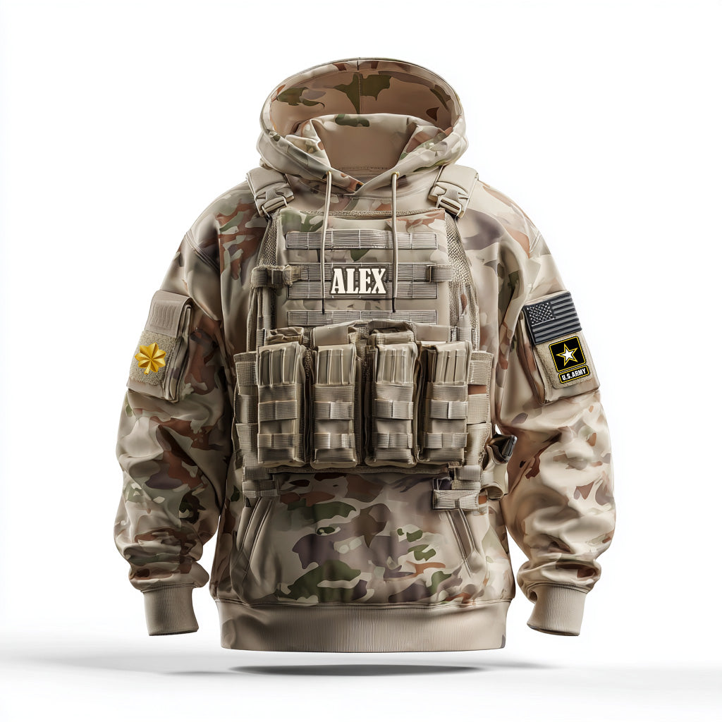 Rugged Military Style Hoodie - Personalized Gift For Veterans 04OHMG251225-Homacus