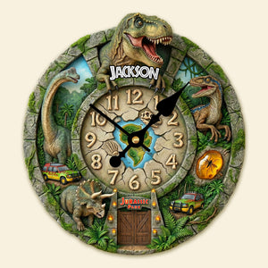 Prehistoric World Clock - Personalized Gifts For Kids 02humg170126-Homacus