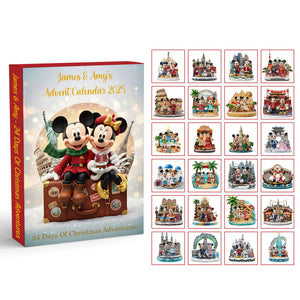 Travel Couple Custom Christmas Advent Calendar Acrylic Blind Box - Personalized Gift For Christmas Couple Blind Box 01NAMG151025-Homacus