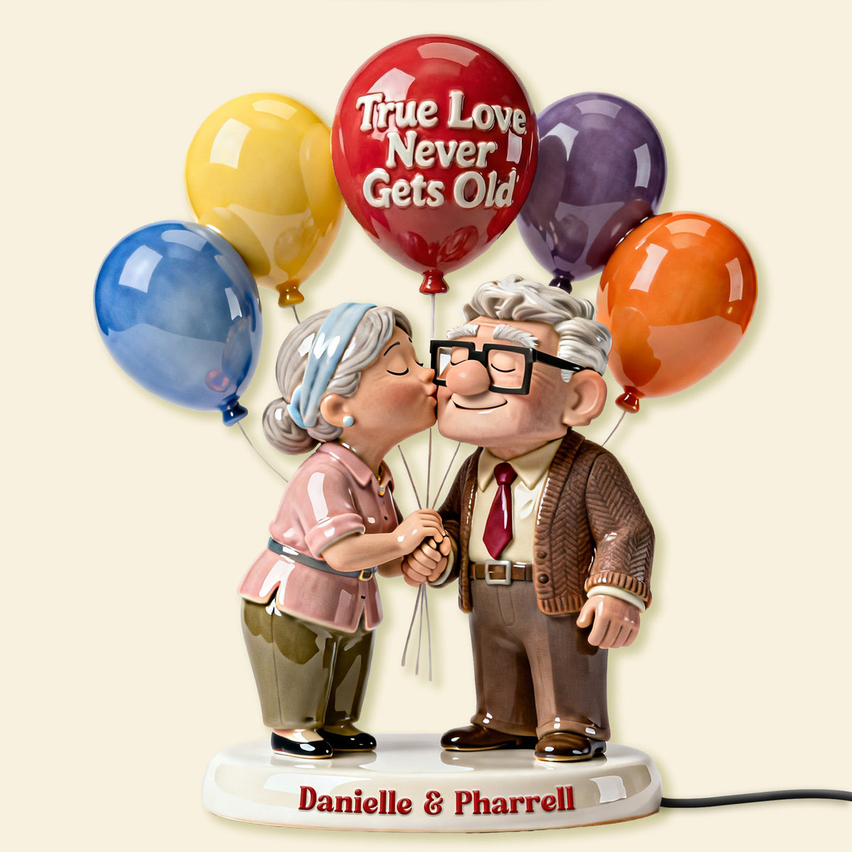 Kissing Old Couple Acrylic Light Box - Personalized Gifts For Couple 02namg080126-Homacus