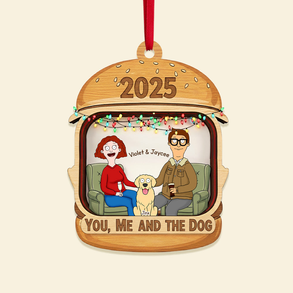 Dog Lover Couple Ornament - Personalized Gifts For Couple Christmas Ornament 01TGMG050925HG-Homacus