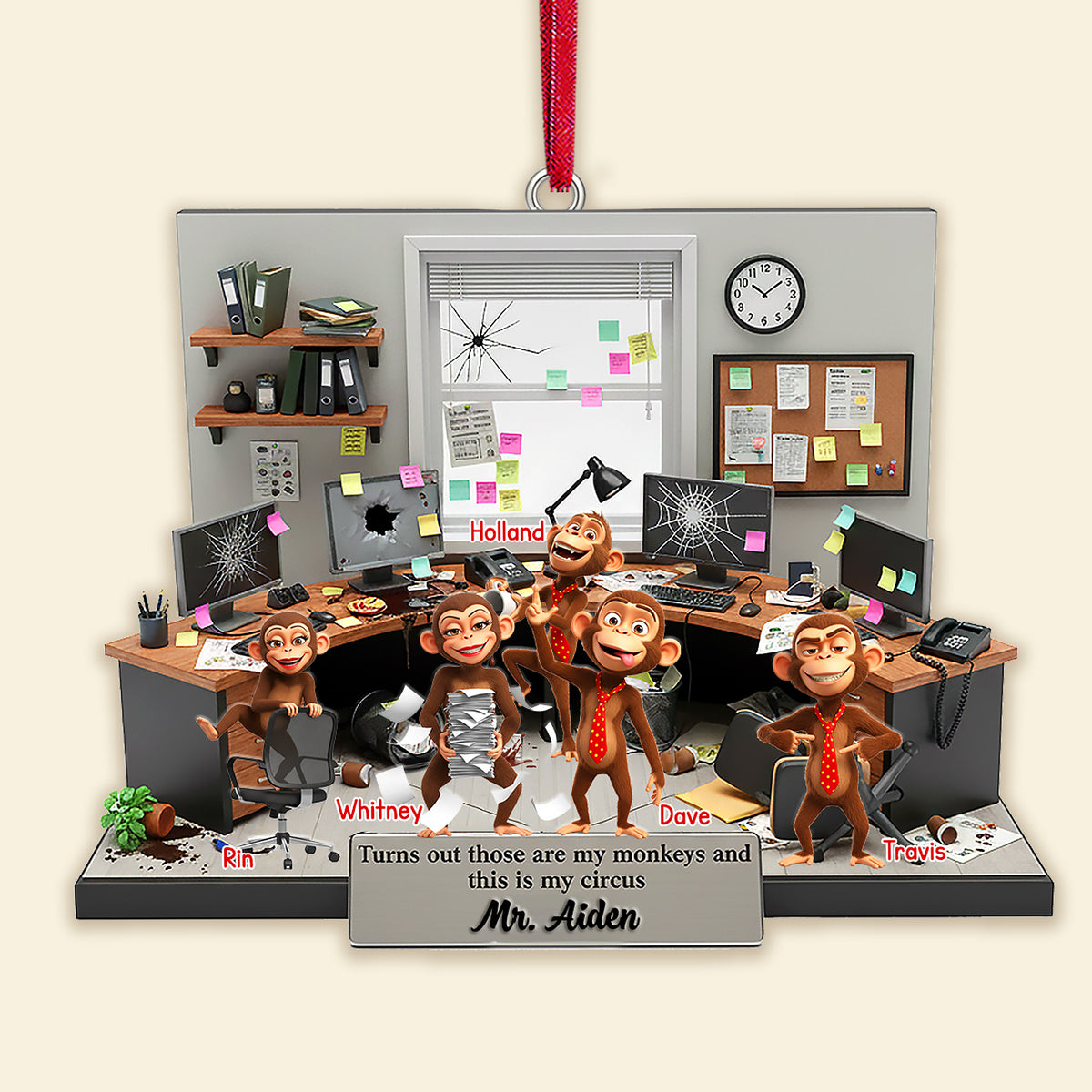 Funny Coworker Monkey Acrylic Ornament - Personalized Gifts For Boss 06kimg191125-Homacus
