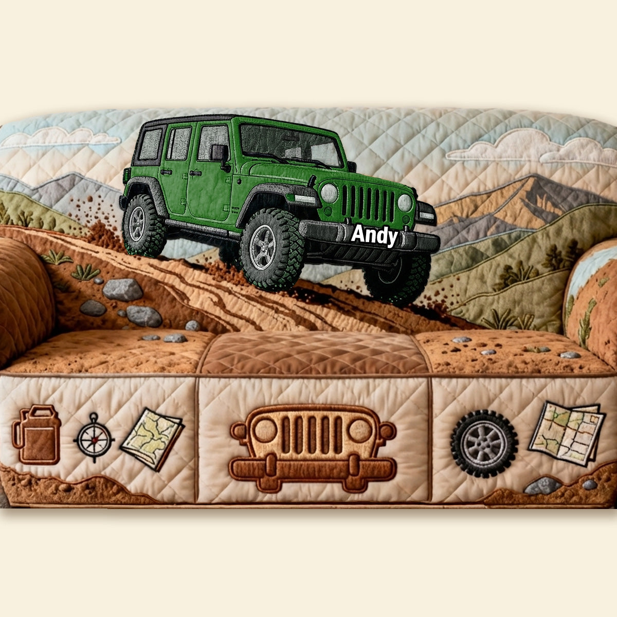 Off-Road Car Quilted Sofa Cover - Personalized Gifts For Off-Road Lovers 01kimg280126-Homacus