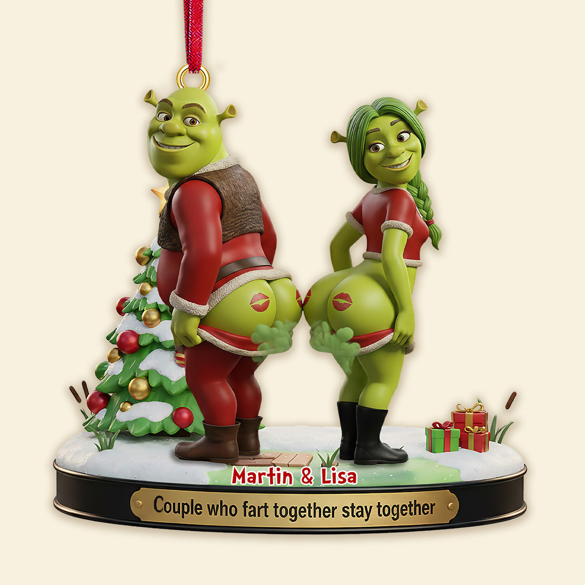 Funny Fart Together Couple Ornament - Personalized Gift For Couples 05OHMG241125-Homacus
