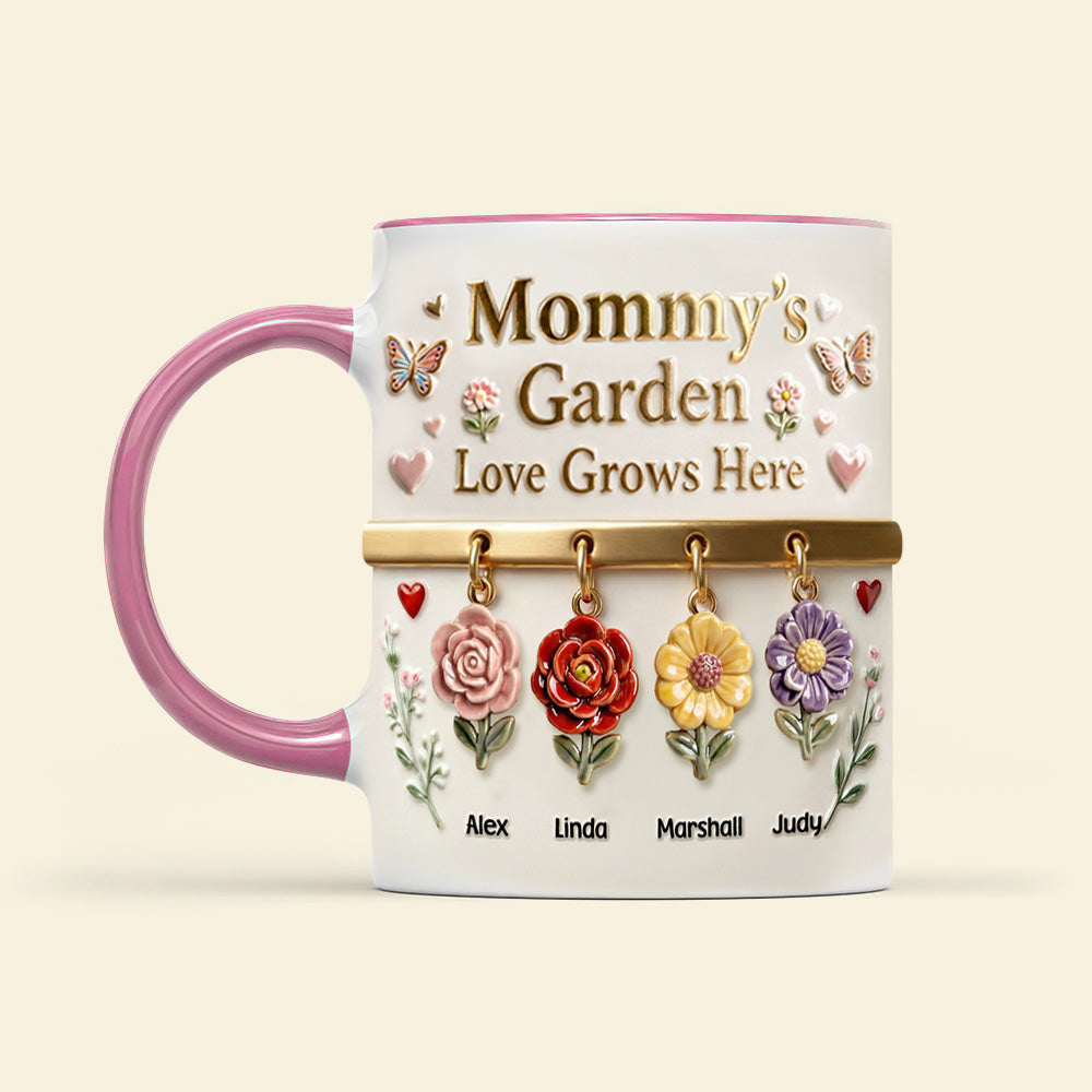 Mom's Floral Garden Coffee Accent Mug - Personalized Gifts For Mom 031NAMG271225-Homacus